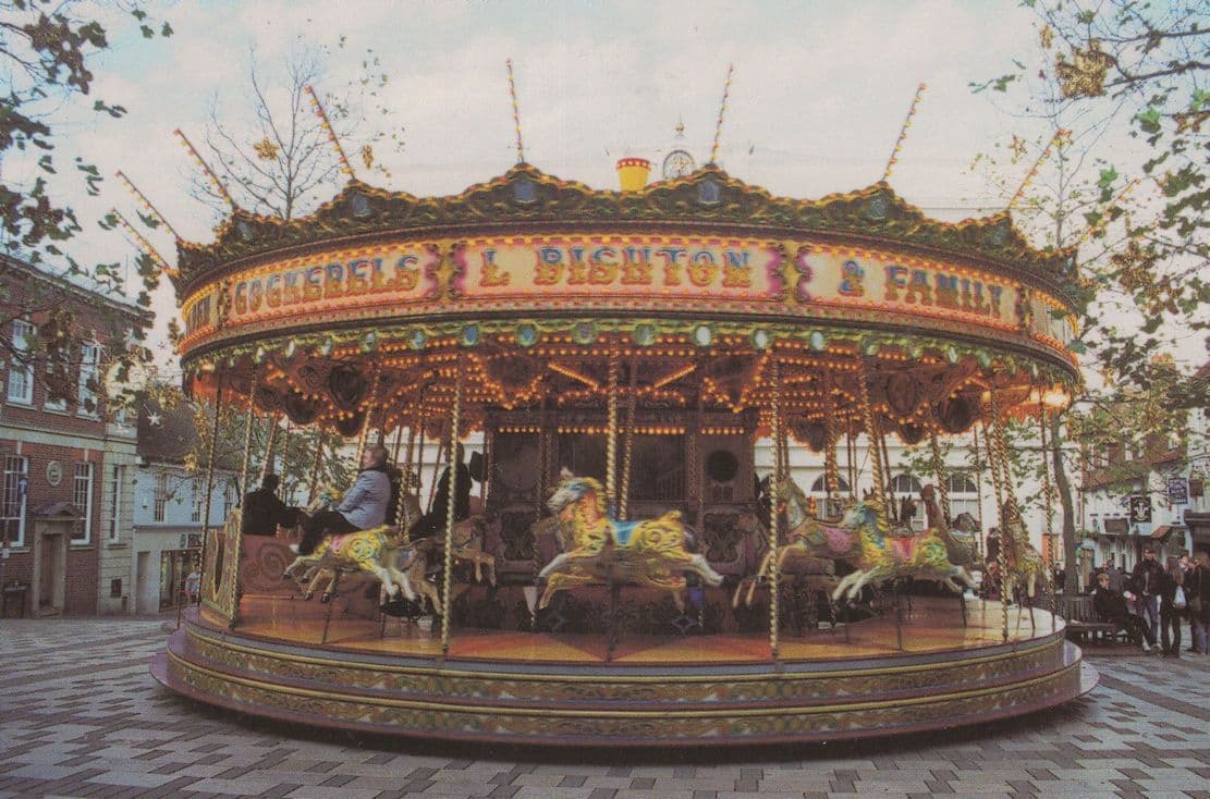 Bishton Victorian Roundabout at Basingstoke Fair Postcard