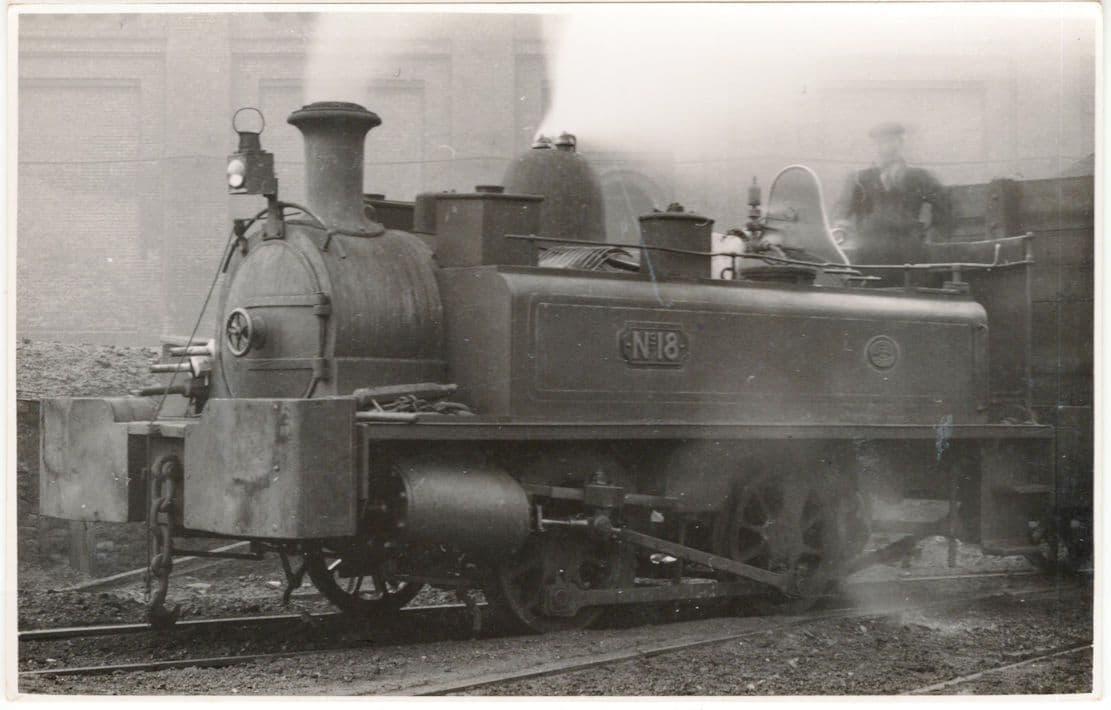 Black Hawthorn & Co Train GLC No 18 864-86 & Driver Old RPC Postcard
