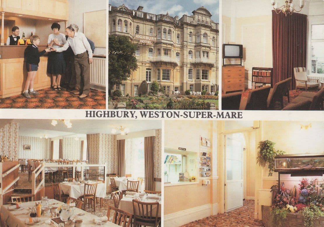Black & White Television at Highbury Hotel Weston Super Mare Postcard
