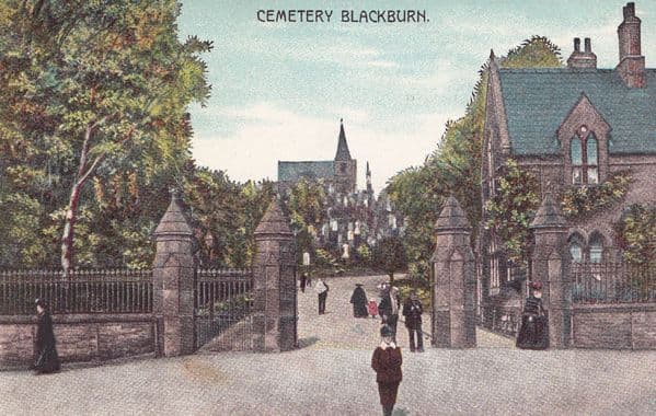 Blackburn Cemetary Lancashire Lancs Antique Postcard