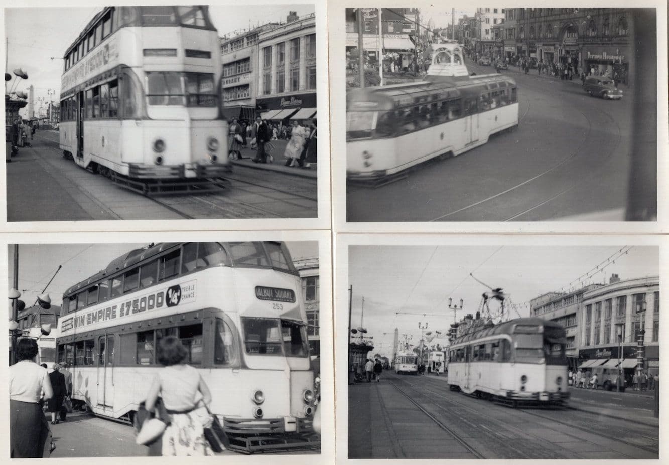 Blackpool Bus Marston Route Football Pools Advertising 4x Vintage Transport Photo s