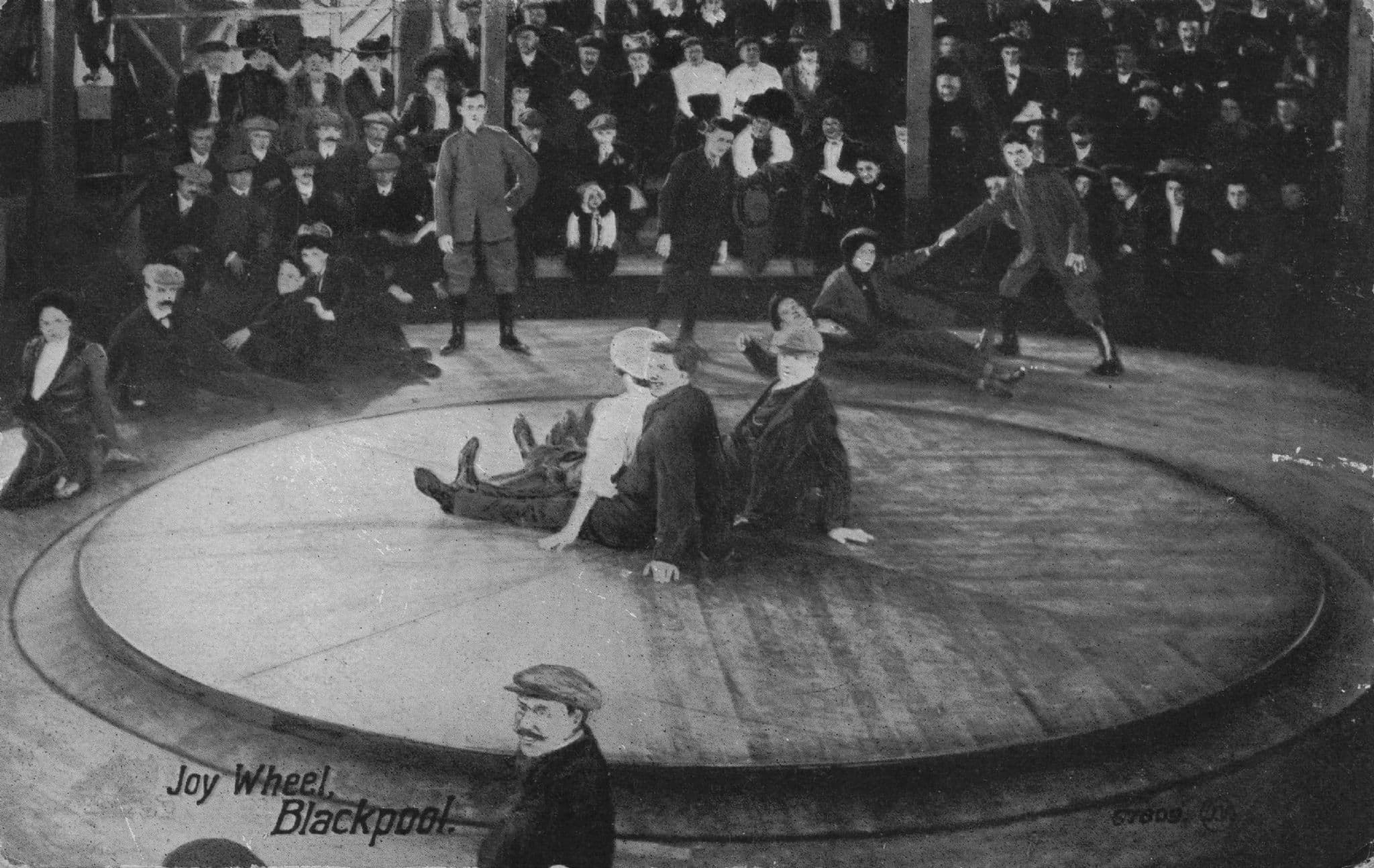 Blackpool Joy Wheel Circus Ride Old Lancashire Postcard