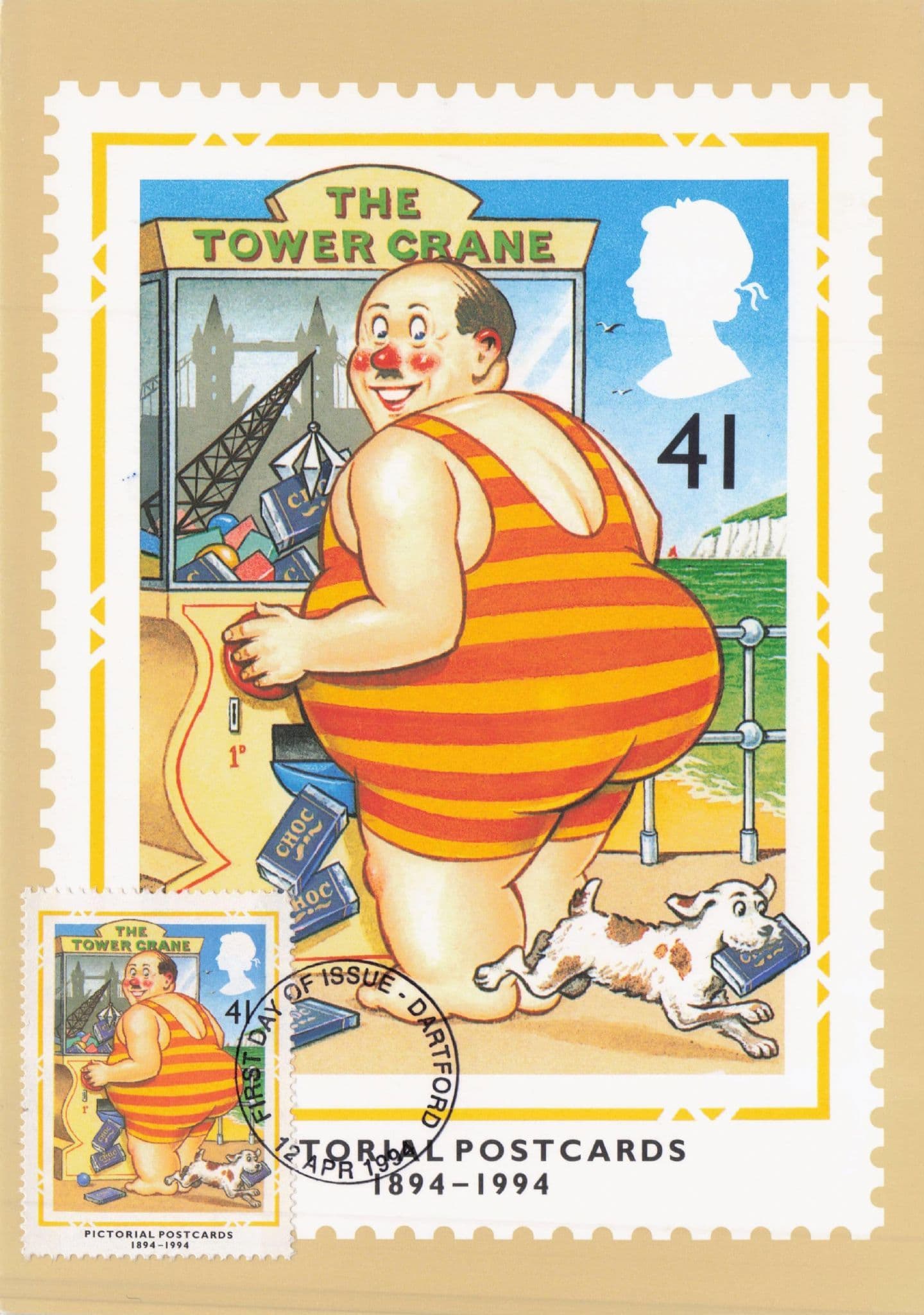 Blackpool Tower Crane Arcade Game Old Comic Royal Mail Postcard