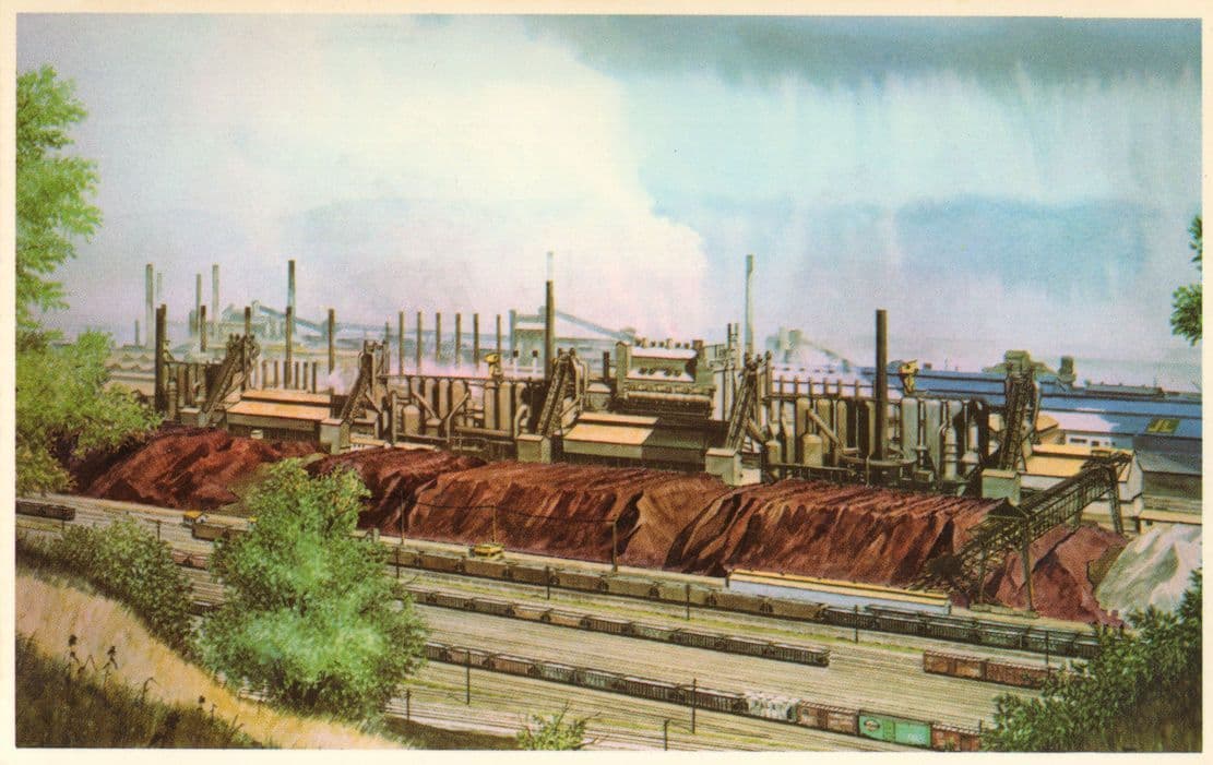Blast Furnaces Aliquippa Works The Pittsburgh & Lake Erie Railroad Company USA Postcard