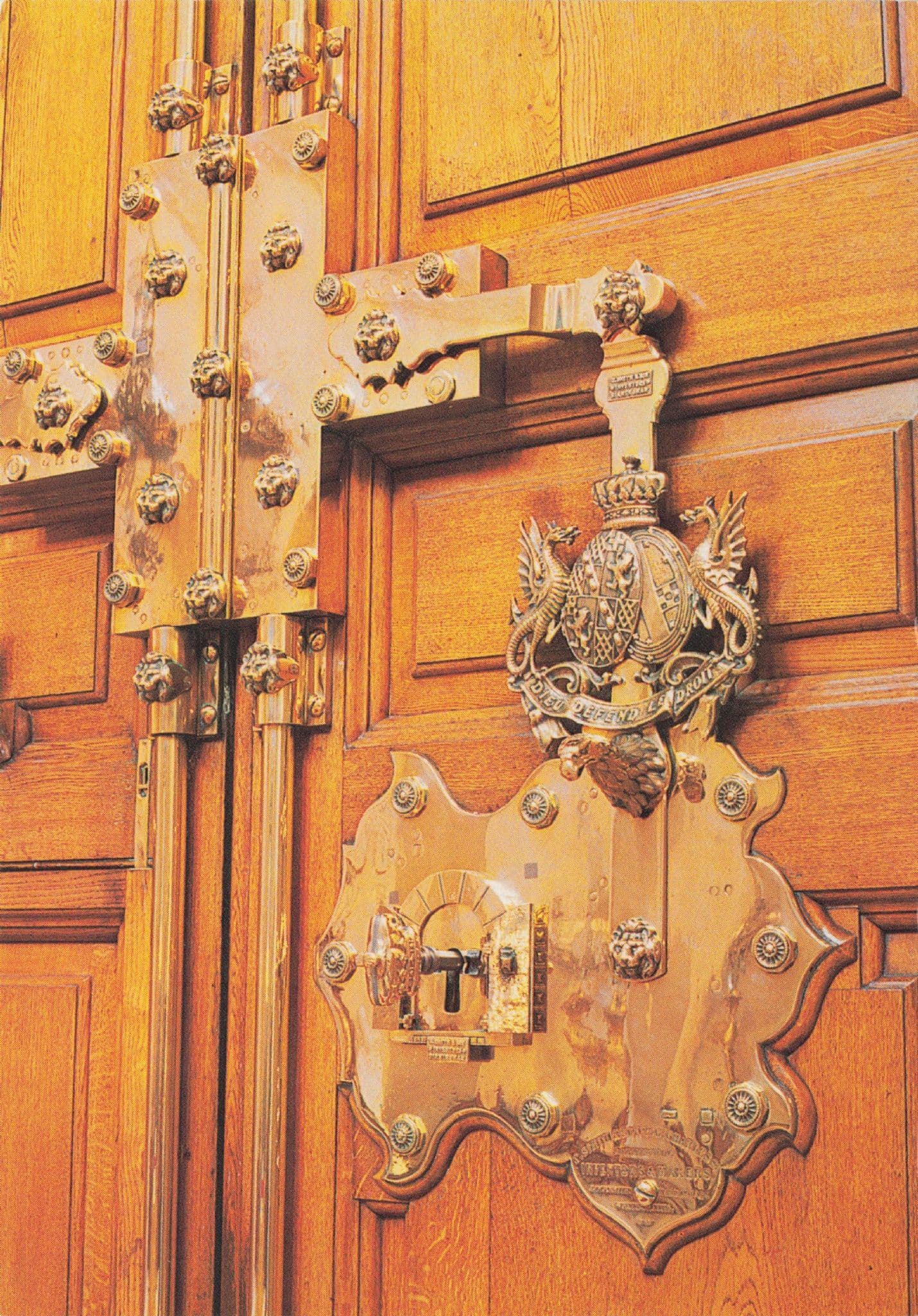 Blenheim Palace Amazing Antique Brass Door Knocker Lock Postcard