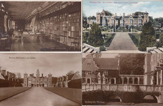 Blickling Hall Library Entrance Church Moat Cromer 4x Antique Postcard s