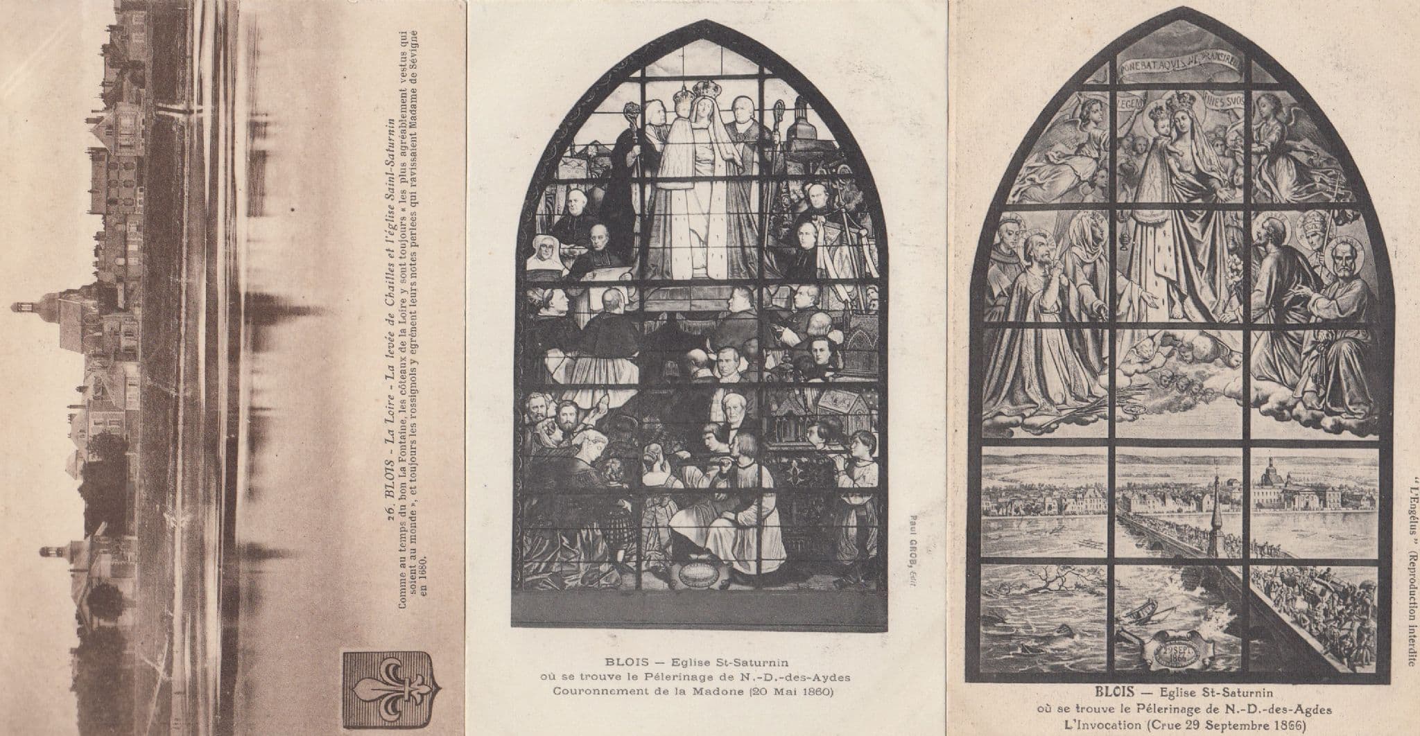 Blois Eglise Notre Dame 3x French Religious Antique Postcard s