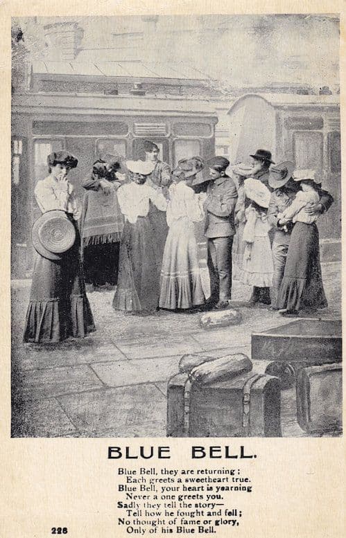 Blue Bell Train Songcard Old Postcard