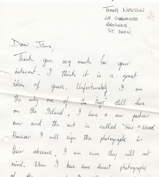 Blue Harmony Boys The Vagabonds Sheffield 1970s Hand Signed Letter
