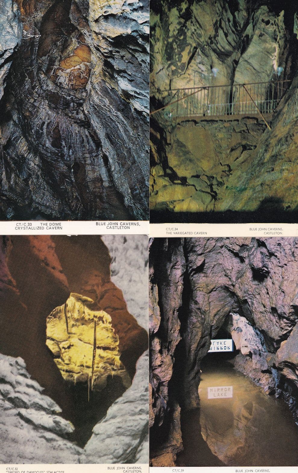 Blue John Caverns Castleton 4x 1970s Postcard s