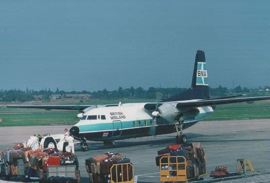 BMA F-27 G-Baur Plane at Birmingham Airport in 1982 Limited Edition 300 Postcard