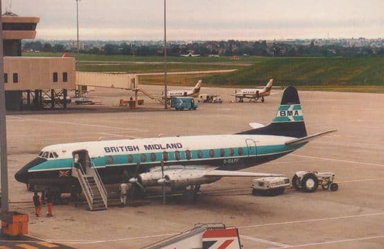 BMA Viscount G-BAPF Plane at Birmingham Airport Limited Edition of 500 Postcard