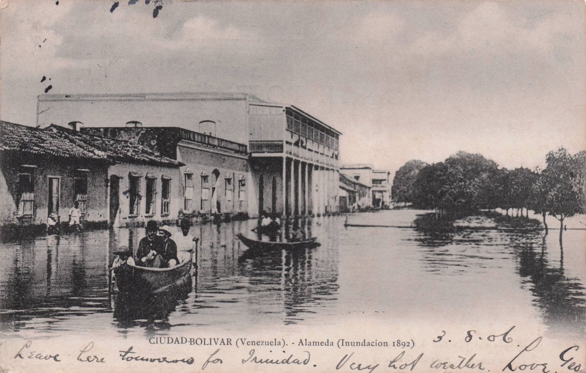 Boat Trips at Cuidad Bolivar Venezuela Antique Postcard