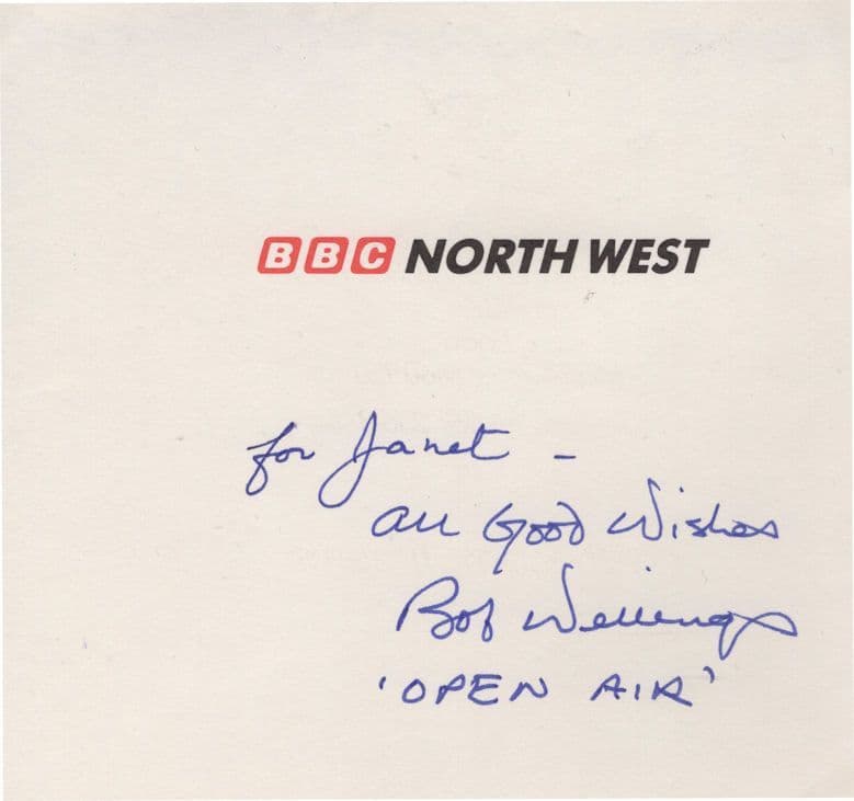 Bob Wellings Open Air BBC Nationwide Radio 1987 Hand Signed Autograph