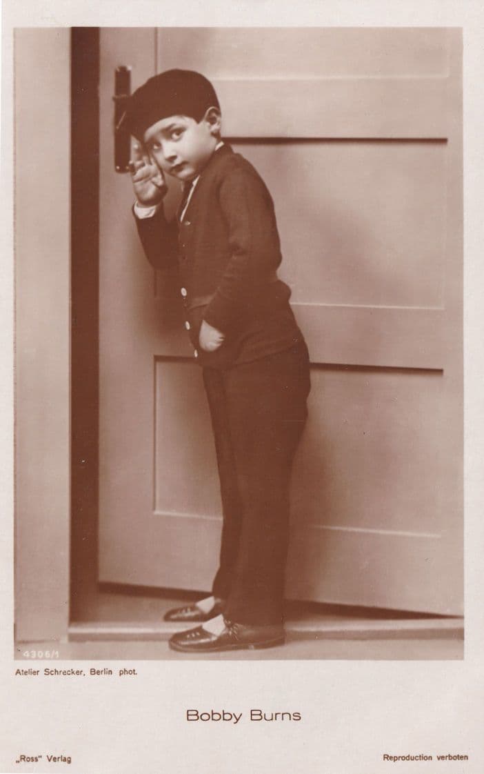 Bobby Burns Laurel & Hardy Child Film Star Old Postcard