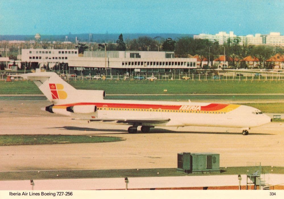 Boeing 727 Iberia Vintage Charles Skilton's Aircraft Postcard