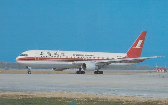 Boeing 767-36D B-2567 Plane of Shanghai Airlines at Beijing Airport Postcard