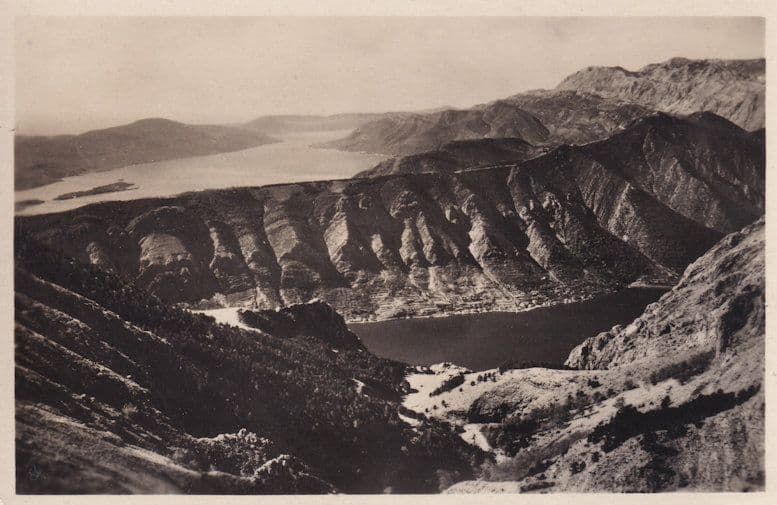 Boka Kotorska Montenegro Bosnia Antique Aerial Postcard