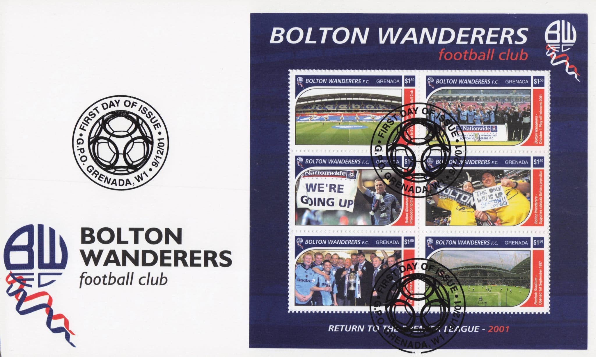 Bolton Wanderers FC Football Club Rare First Day Cover