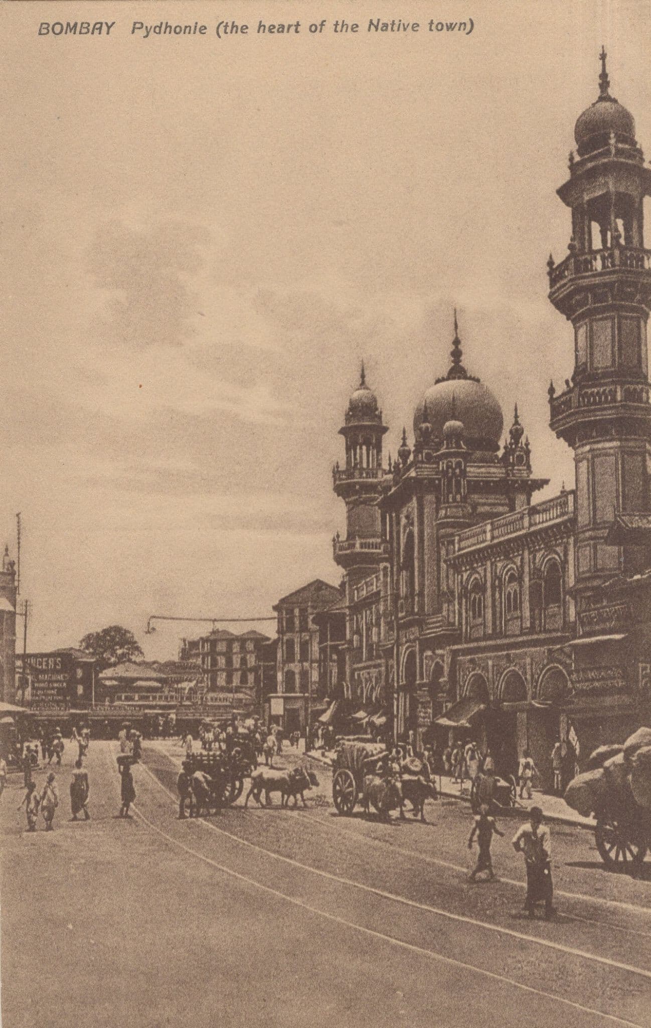 Bombay Pydhonie Antique Indian Postcard