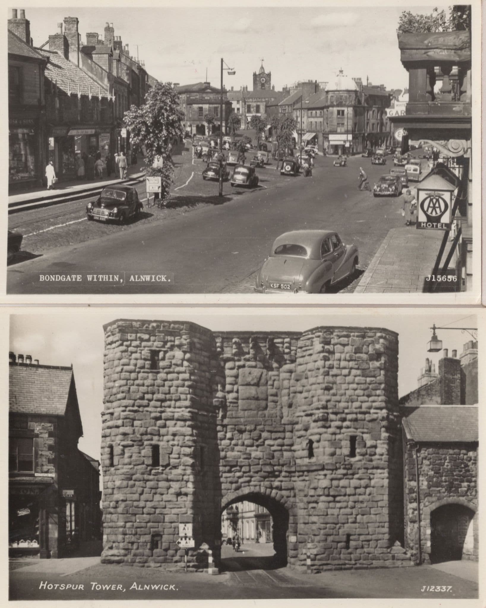 Bondgate Within Alnwick Northampton Hotel Window 2x Postcard s