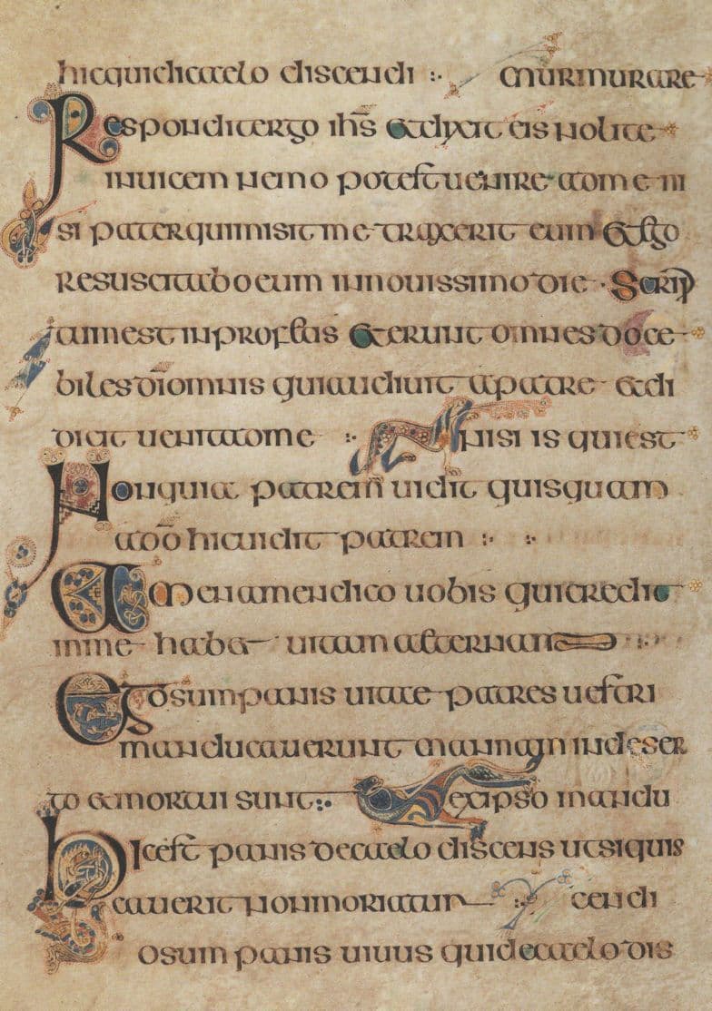Book Of Kells Folio 309V Lions From John 6.42-57 Postcard