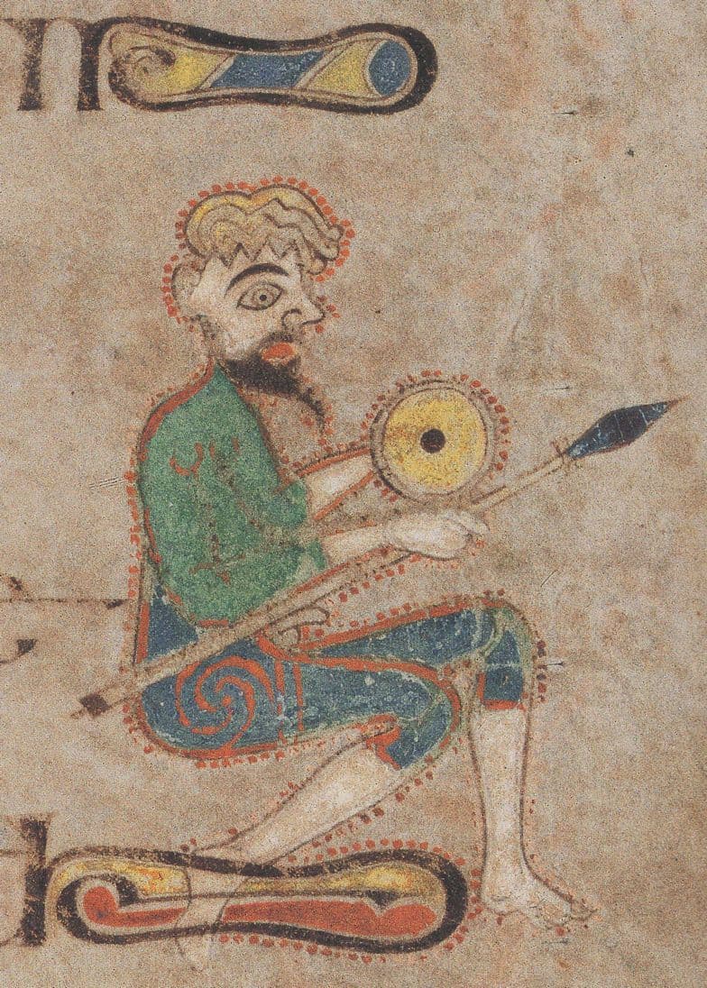 Book Of Kells Warrior With Spear & Shield Luke 3.26 Postcard