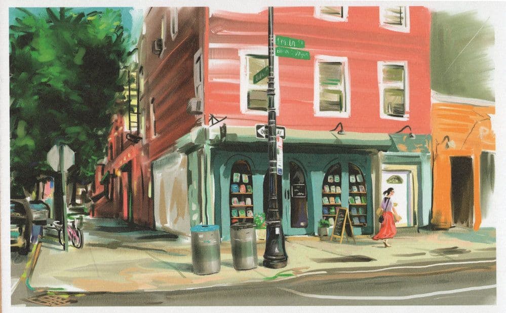 Books Are Magic Brooklyn Shop New York Bookstore Painting Postcard