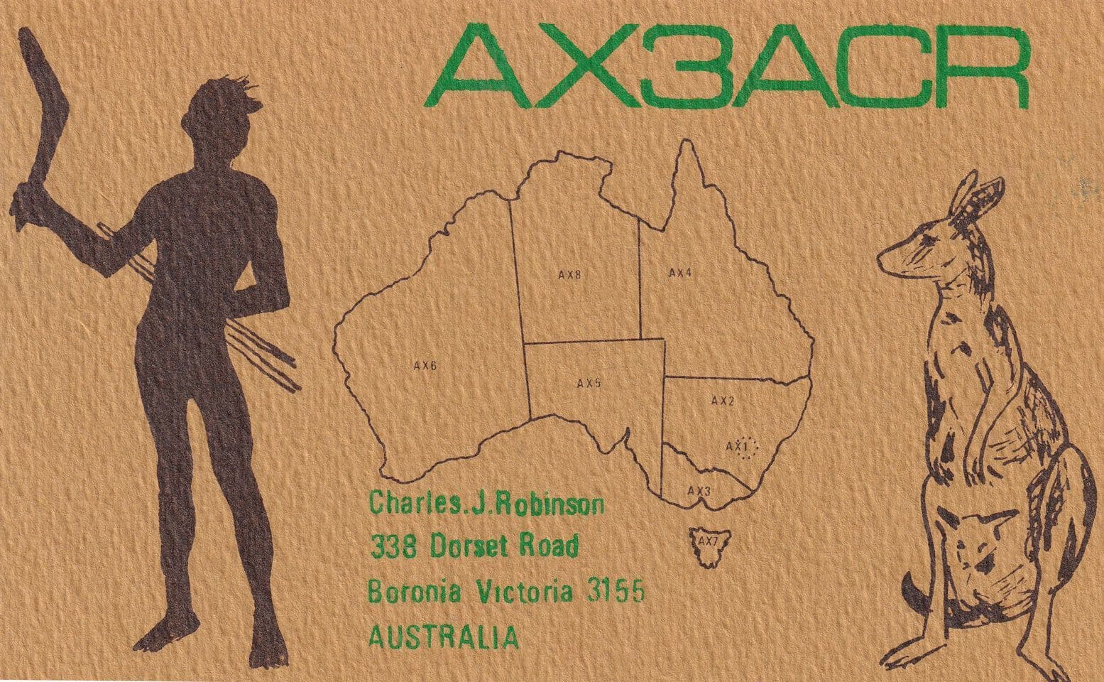 Boronia Victoria Amateur Radio Australian Map 1970s QSL Card