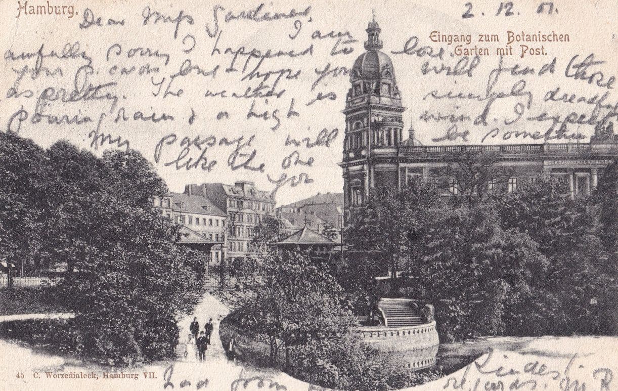 Botanischer Gardens Germany Hamburg 1901 Surely First Ever Postcard