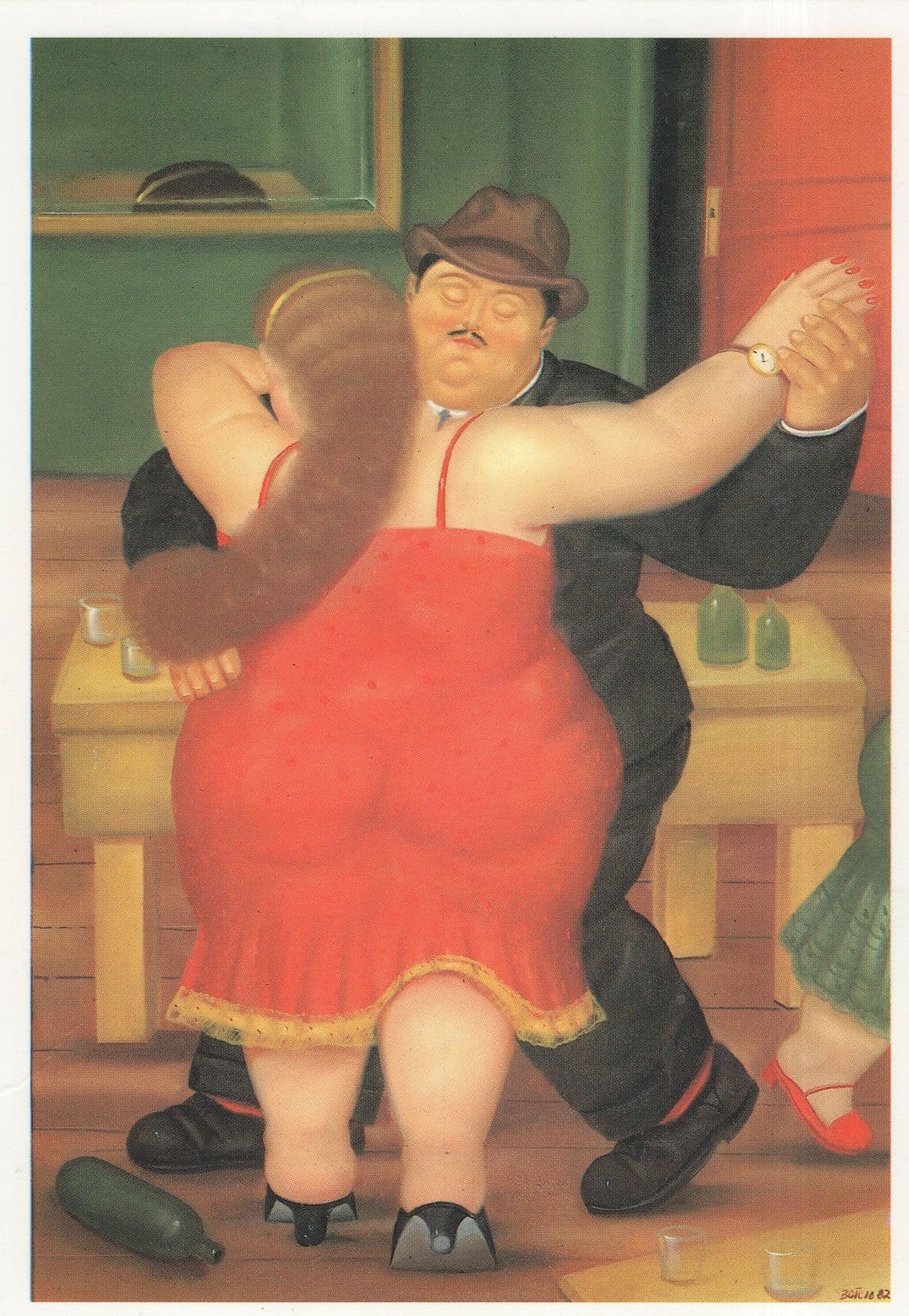Botero La Danse Columbian Dance Painting Postcard
