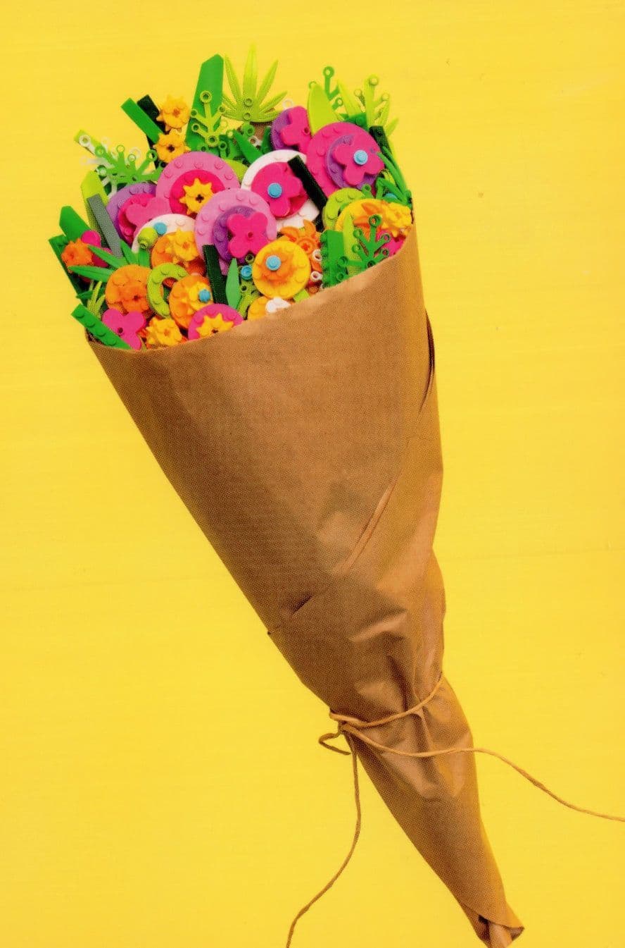 Bouquet Bunch Of Flowers Childrens Lego Display Postcard