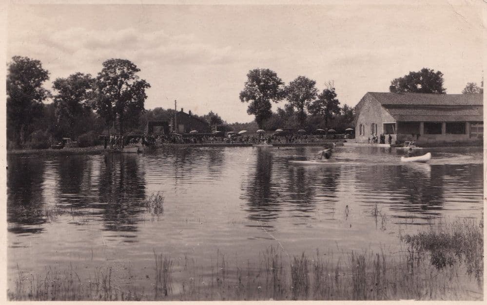 Bourbonne Les Bains Lac De La Mazelle Real Photo Old French Postcard