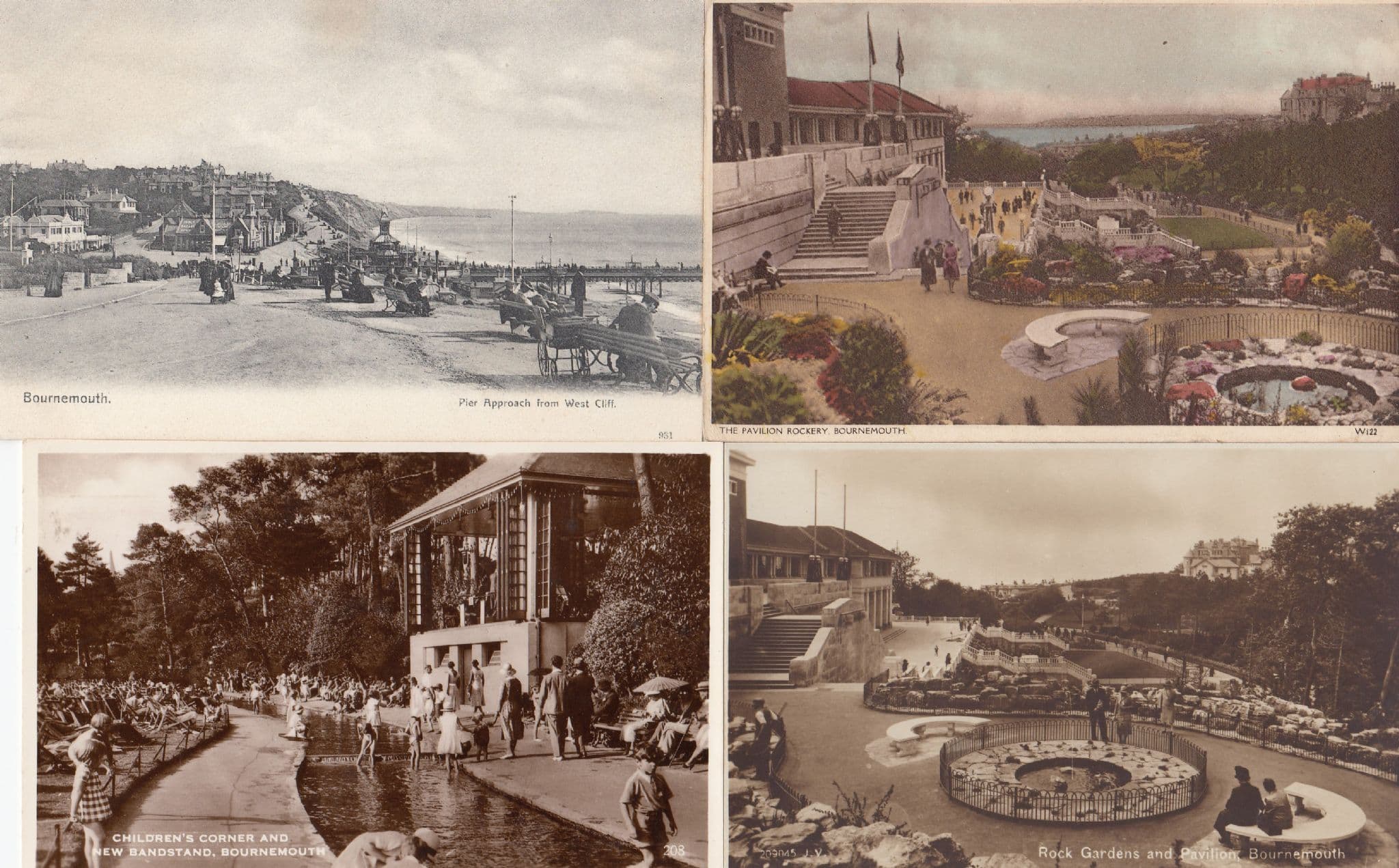 Bournemouth Bandstand Childrens Corner Swimming Pool 4x Postcard s