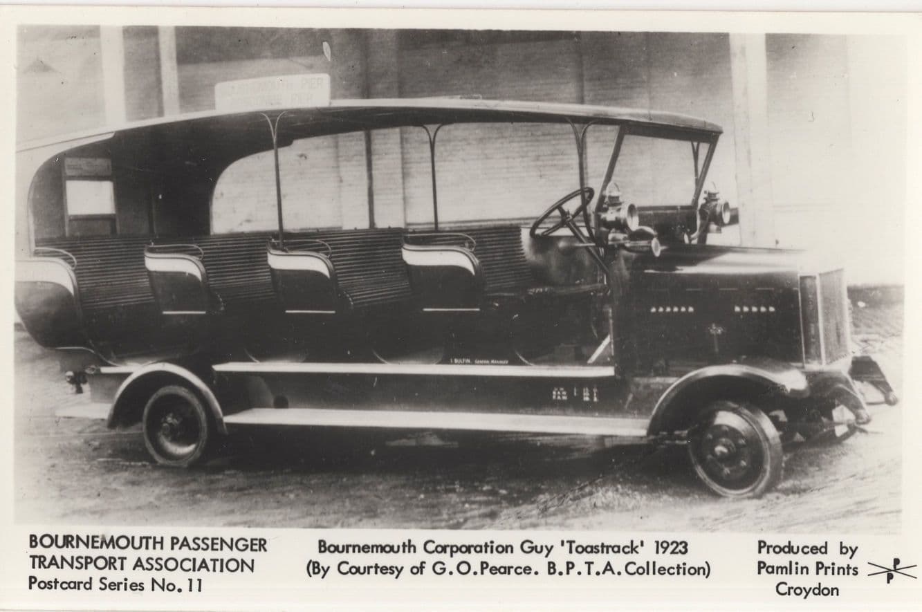 Bournemouth Corporation Toastrack Bus 1923 Tram Postcard