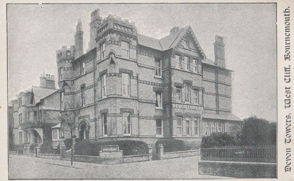 Bournemouth Dorset Devon Towers Hotel Antique Postcard