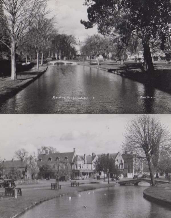 Bourton On The Water 2x Vintage Real Photo Postcard Set