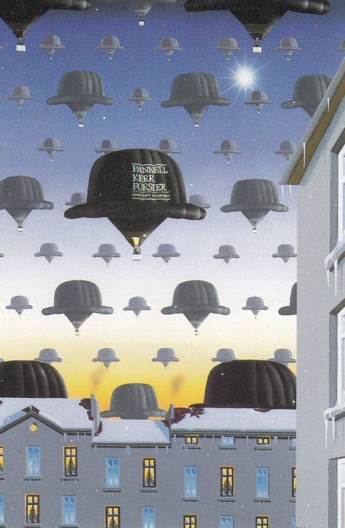 Bowler Hat Balloons Accountants Advertising Painting Postcard