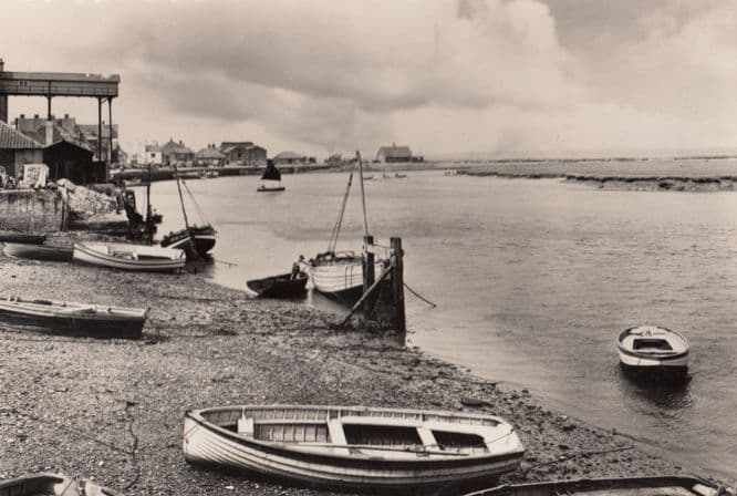 Boy Anchoring Boat Ship At Wells Next To The Sea Real Photo Norfolk Postcard