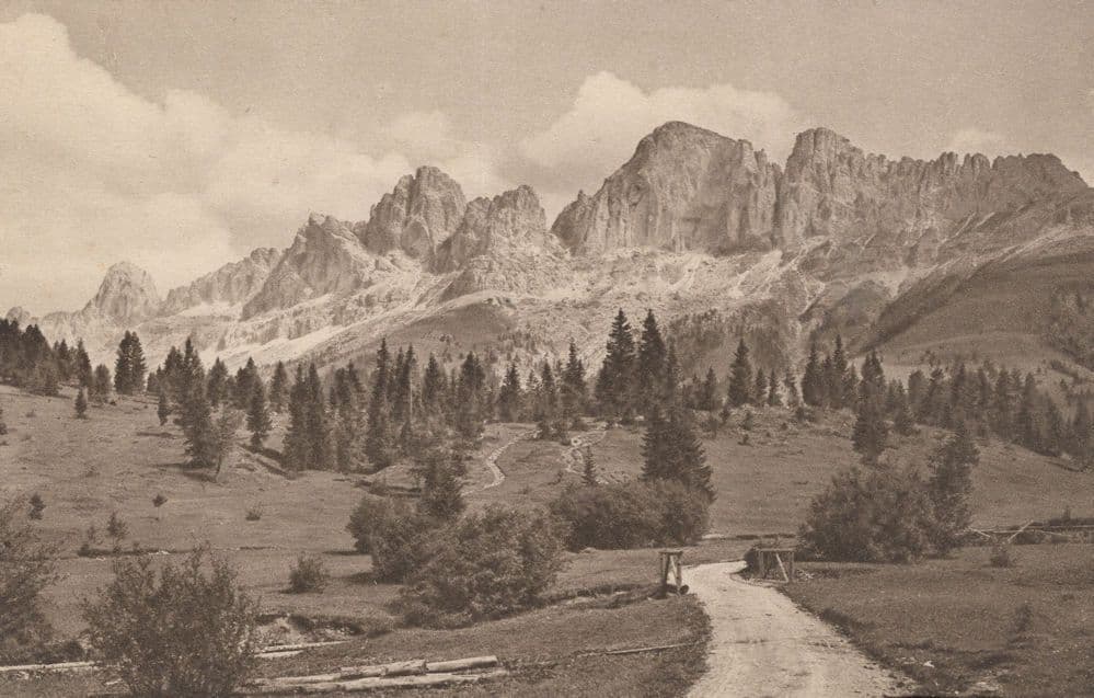 Bozner Dolomiten Karensee Hotel Antique Swiss Postcard
