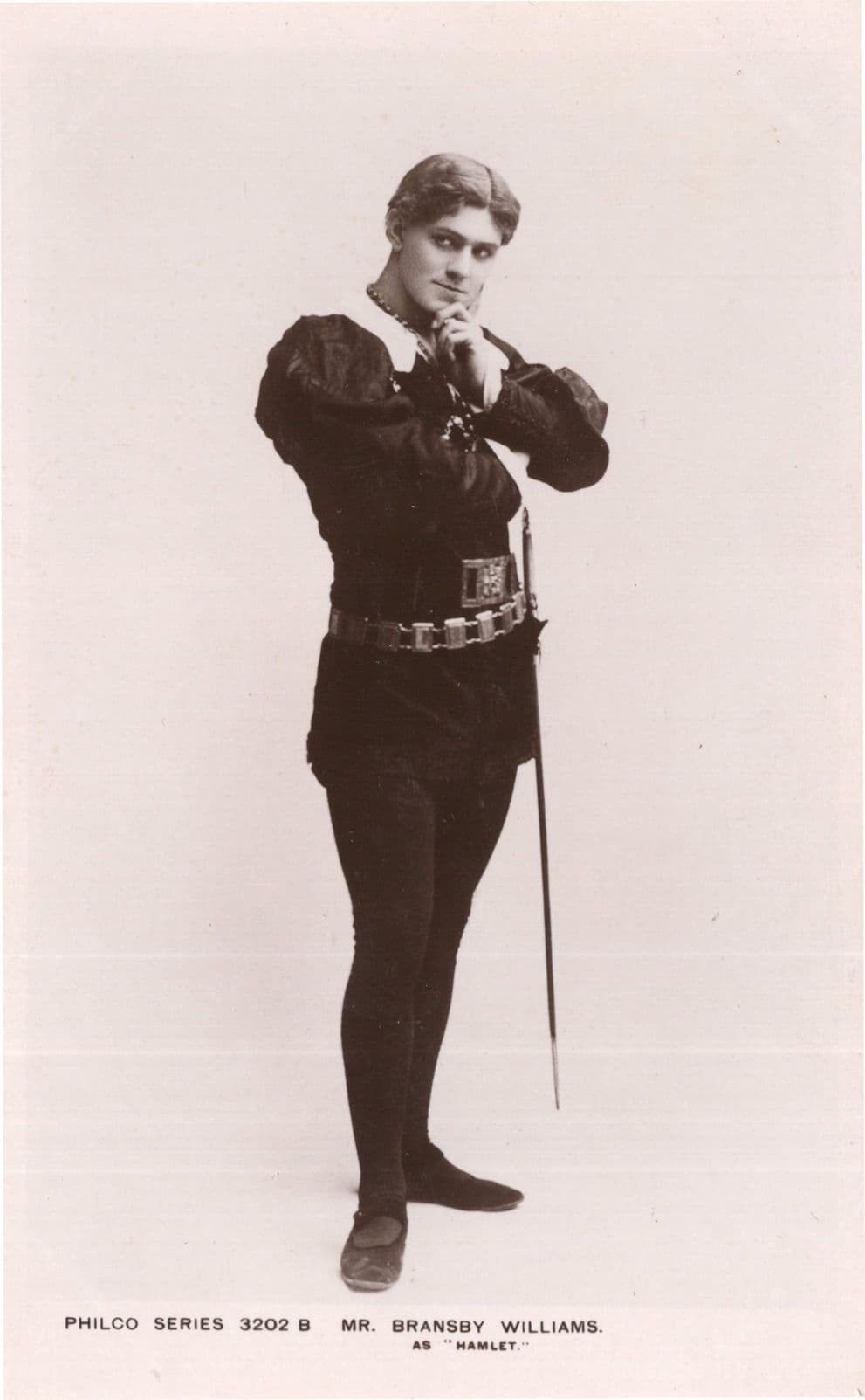 Bransby Williams as Hamlet Shakespeare Philco Real Photo Postcard