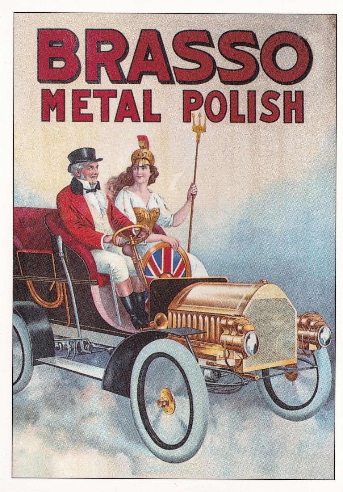 Brasso Metal Car Polish Advertising Poster Postcard