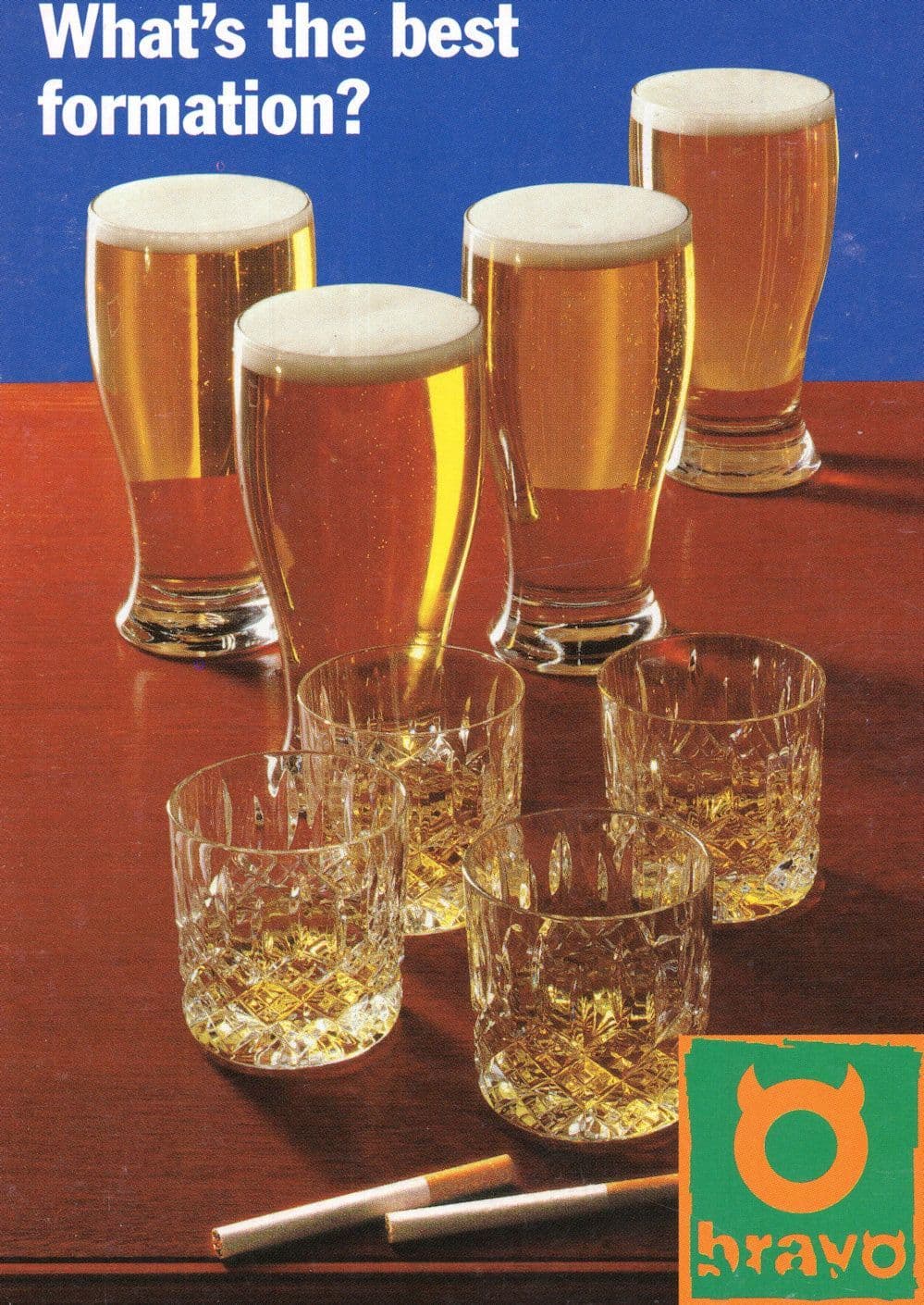 Bravo TV Cigarettes & Alcohol Pints Of Beer Satellite Station Advertising Postcard