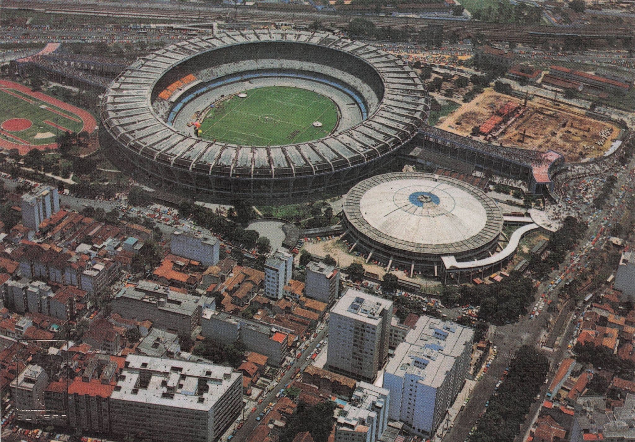 Brazil Mario Filho Stadium Football Map Aerial Photo Postcard