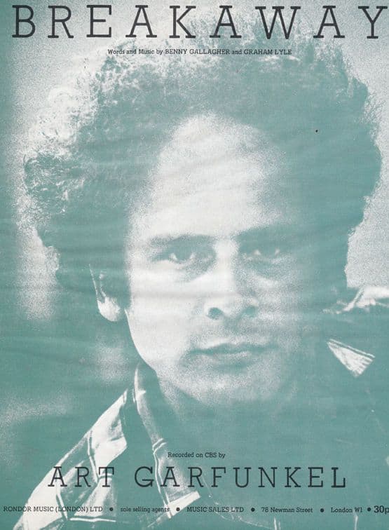 Breakaway Art Garfunkel 1970s Sheet Music