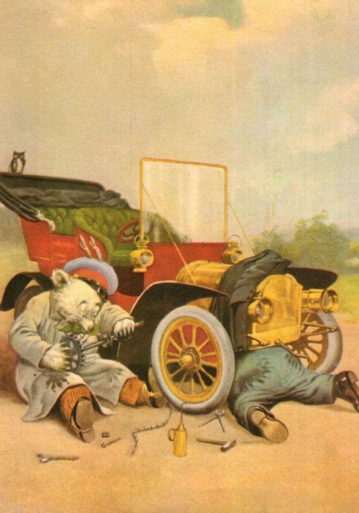 Breakdown Bears Car Mechanic Animals Cute Postcard