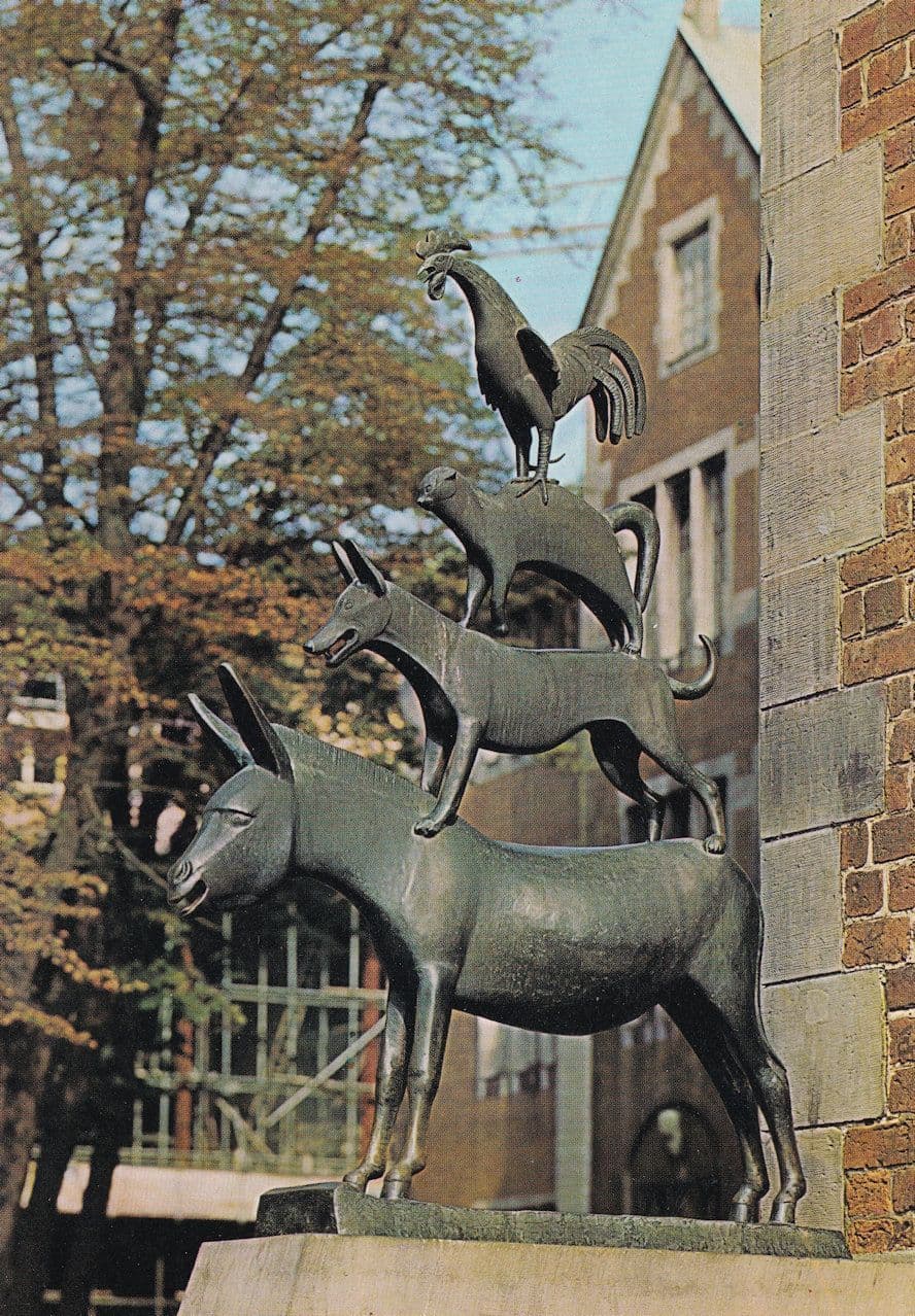 Bremen Stadmusikanten Statue Monument Denkmal Postcard
