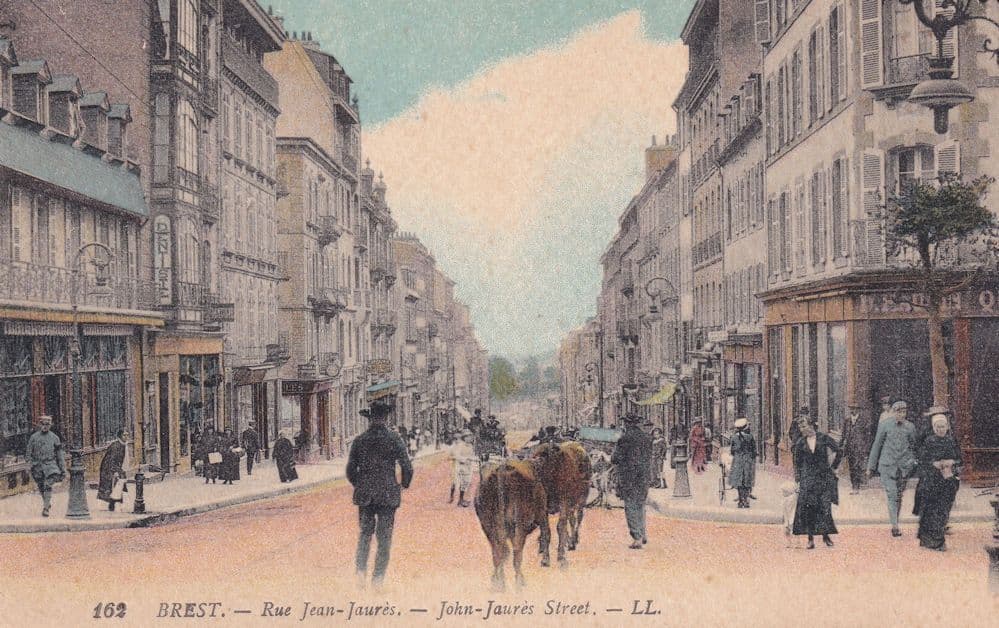 Brest John Jaures Street Cowboy Fashion French Old Postcard