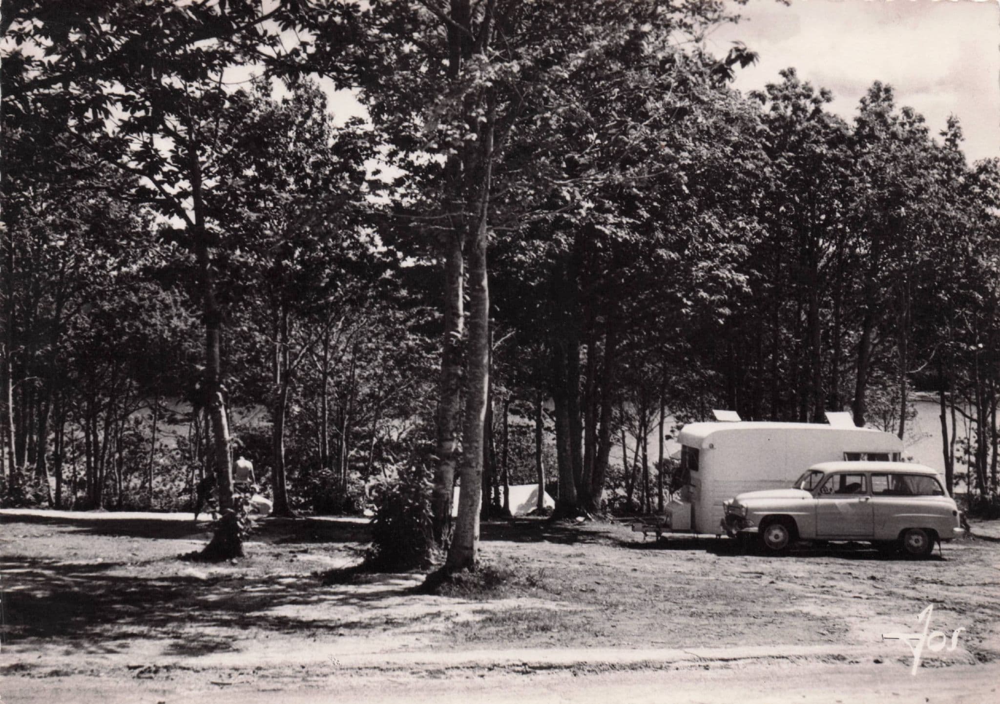 Bretagne Camping Vintage Caravan Tent French Postcard