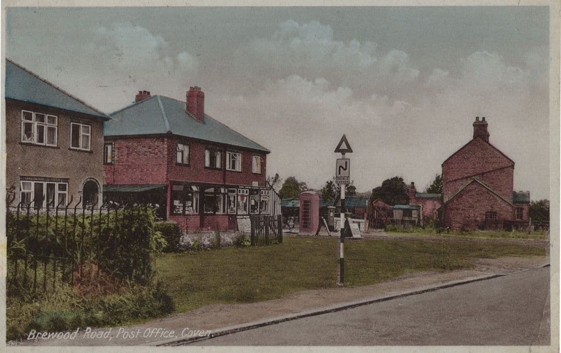 Brewood Road Coven Wolverhampton Post Office WW2 Antique Postcard